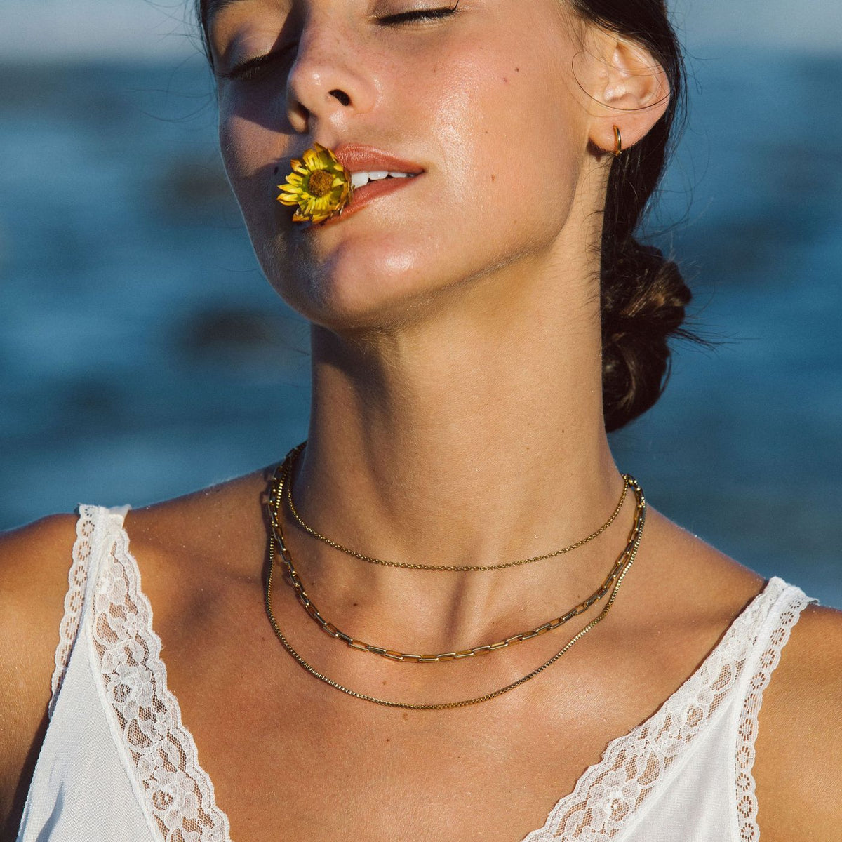 Triple Layer Chain Necklace — Saona