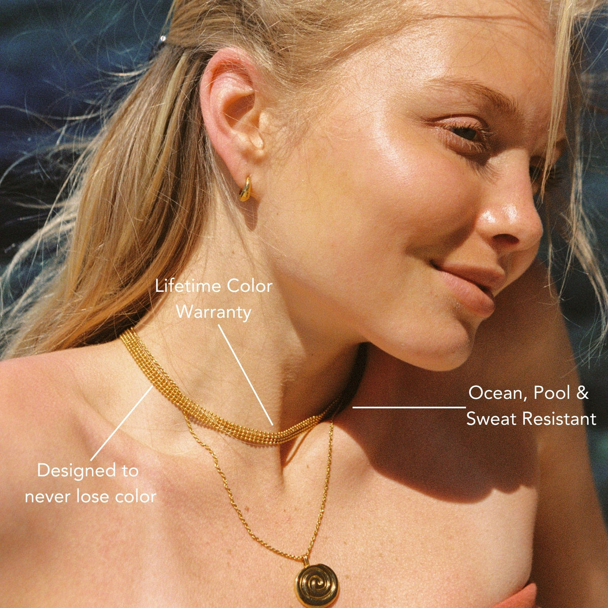Mesh Choker Necklace, 6 mm, 18K Gold PVD Steel