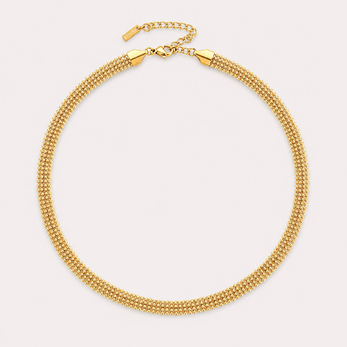 Mesh Choker Necklace, 6 mm, 18K Gold PVD Steel
