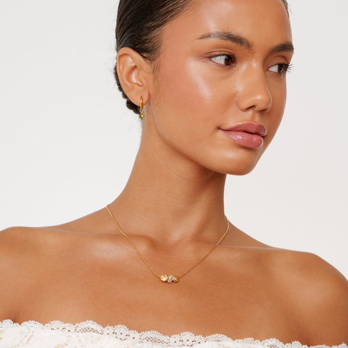 Shell and Freshwater Pearl Necklace, Adjustable — Shore