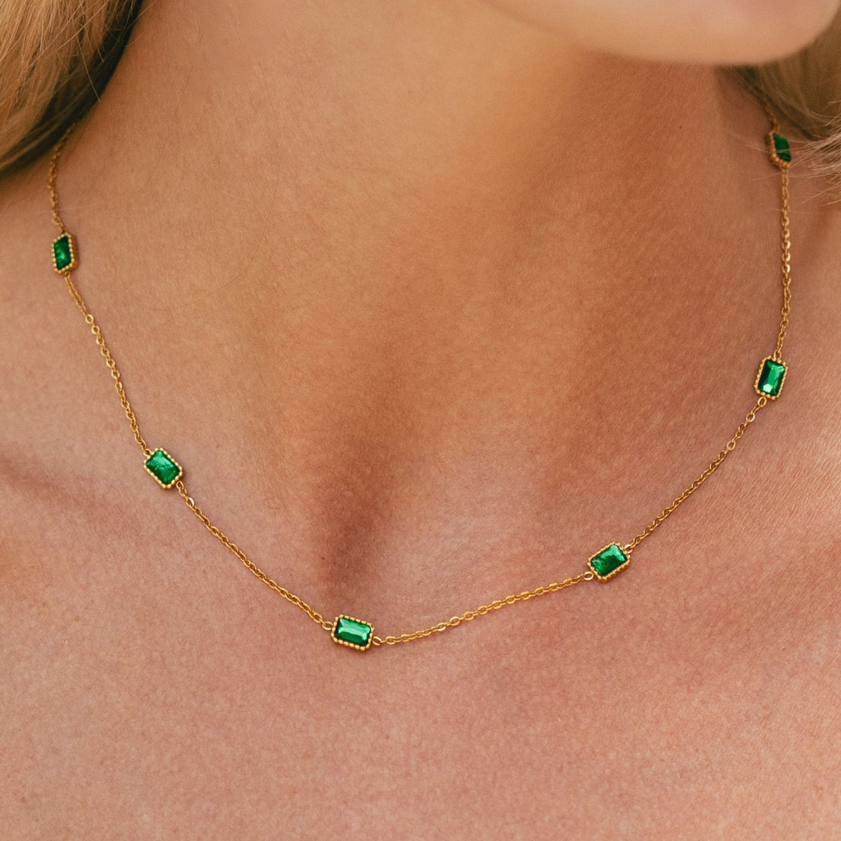 Green Rectangular Station Necklace — Raja Ampat