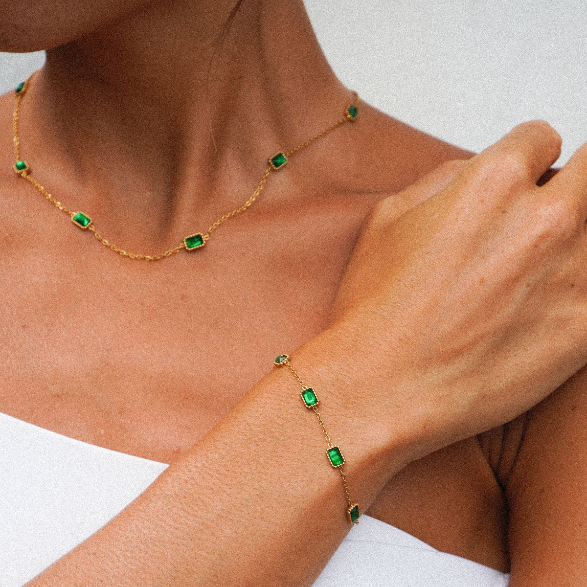 Green Rectangular Station Necklace — Raja Ampat