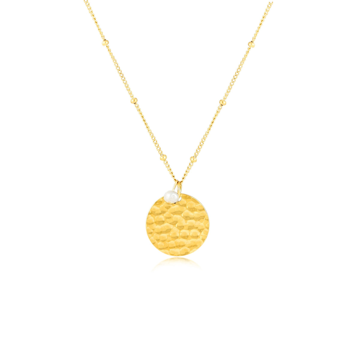 Hammered Coin Pendant Necklace, 15 mm — Island