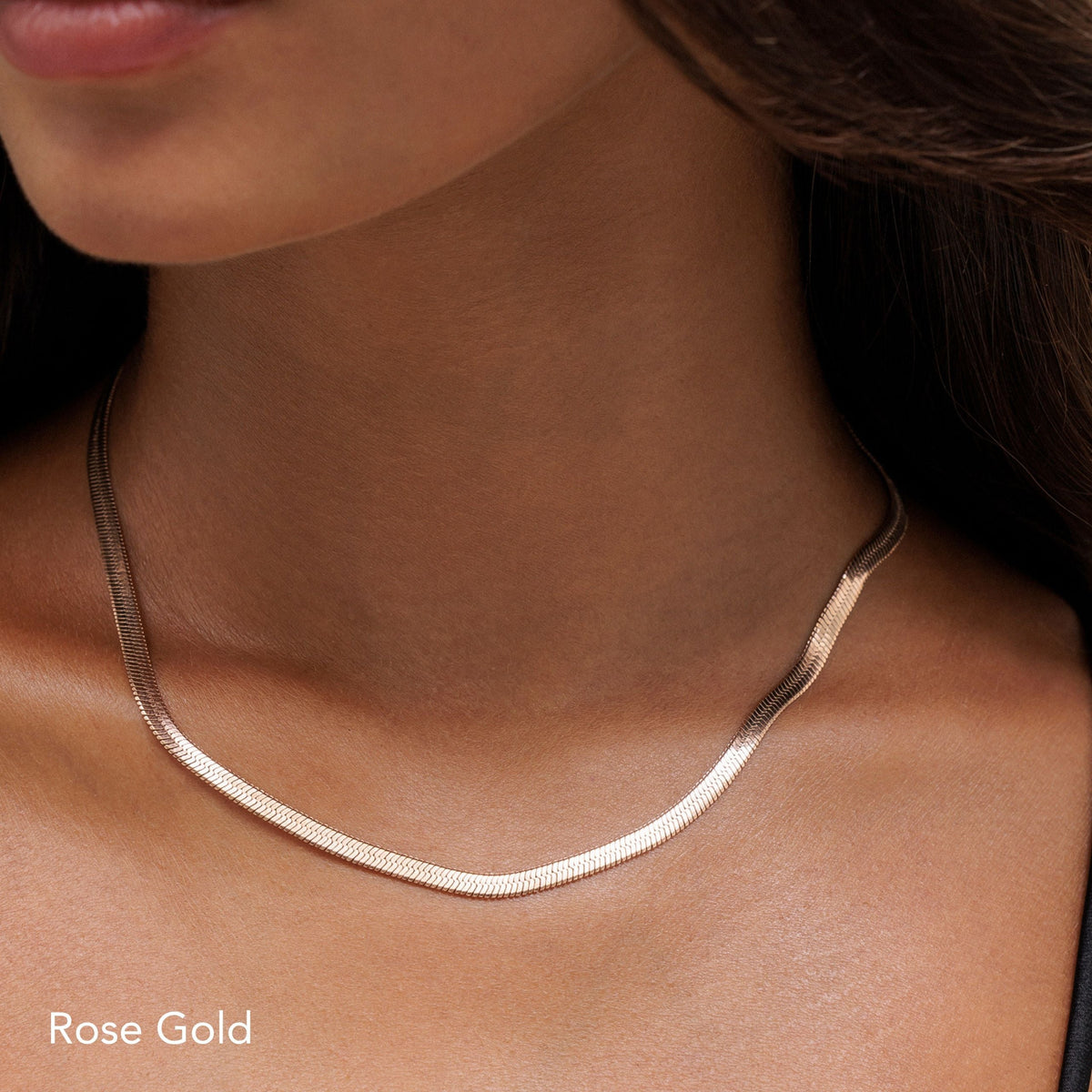 Herringbone Choker, 4 mm, 39–44 cm — Kauai