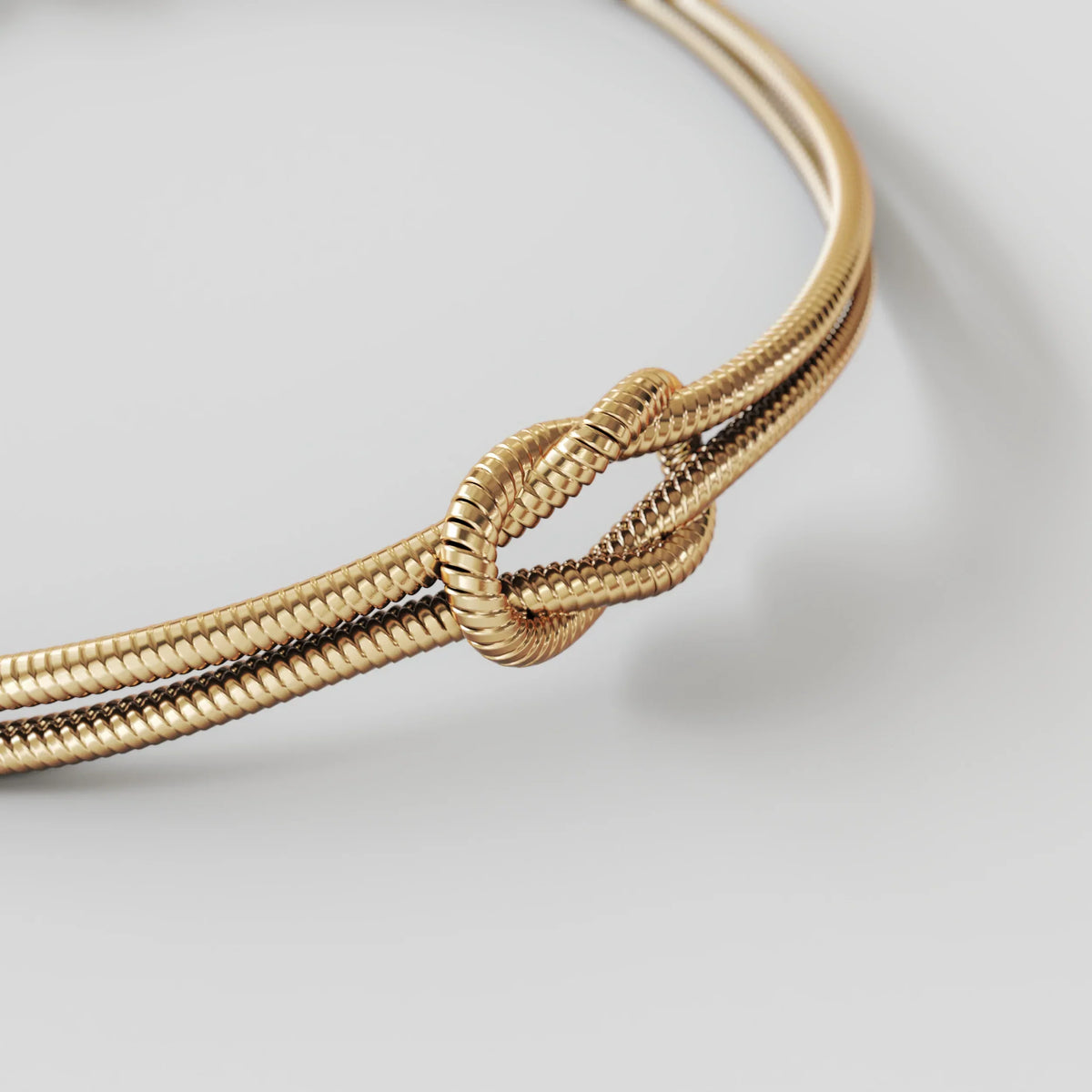 Infinity Knot Bracelet, 14K Gold-Plated Steel, Adjustable