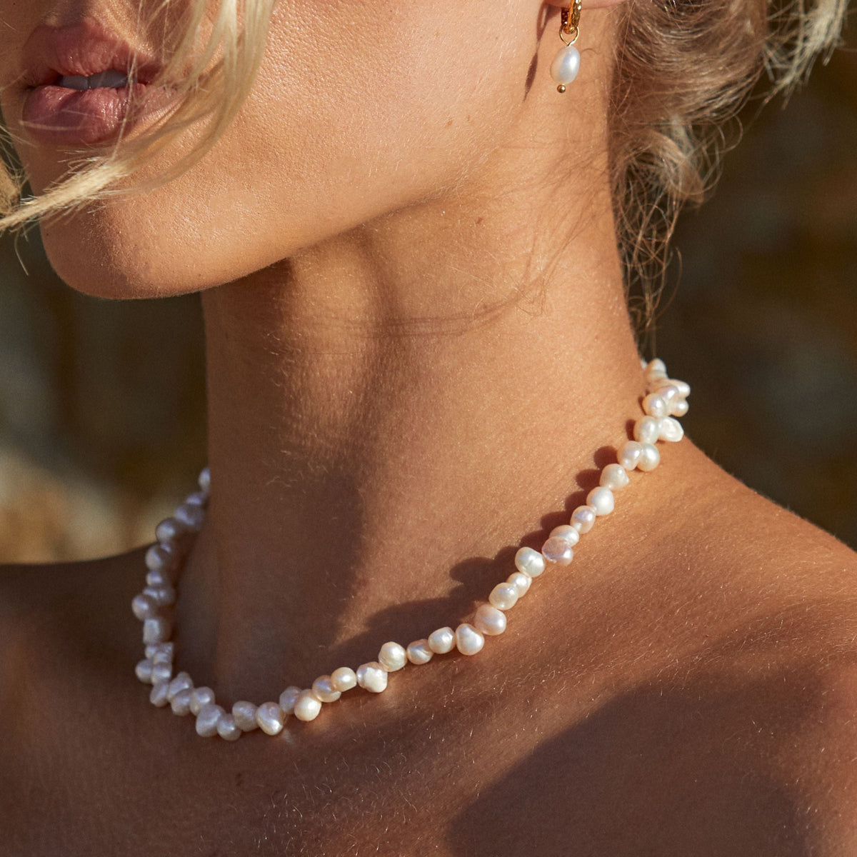 Irregular Freshwater Pearl Choker, 36–41 cm — Sunseeker
