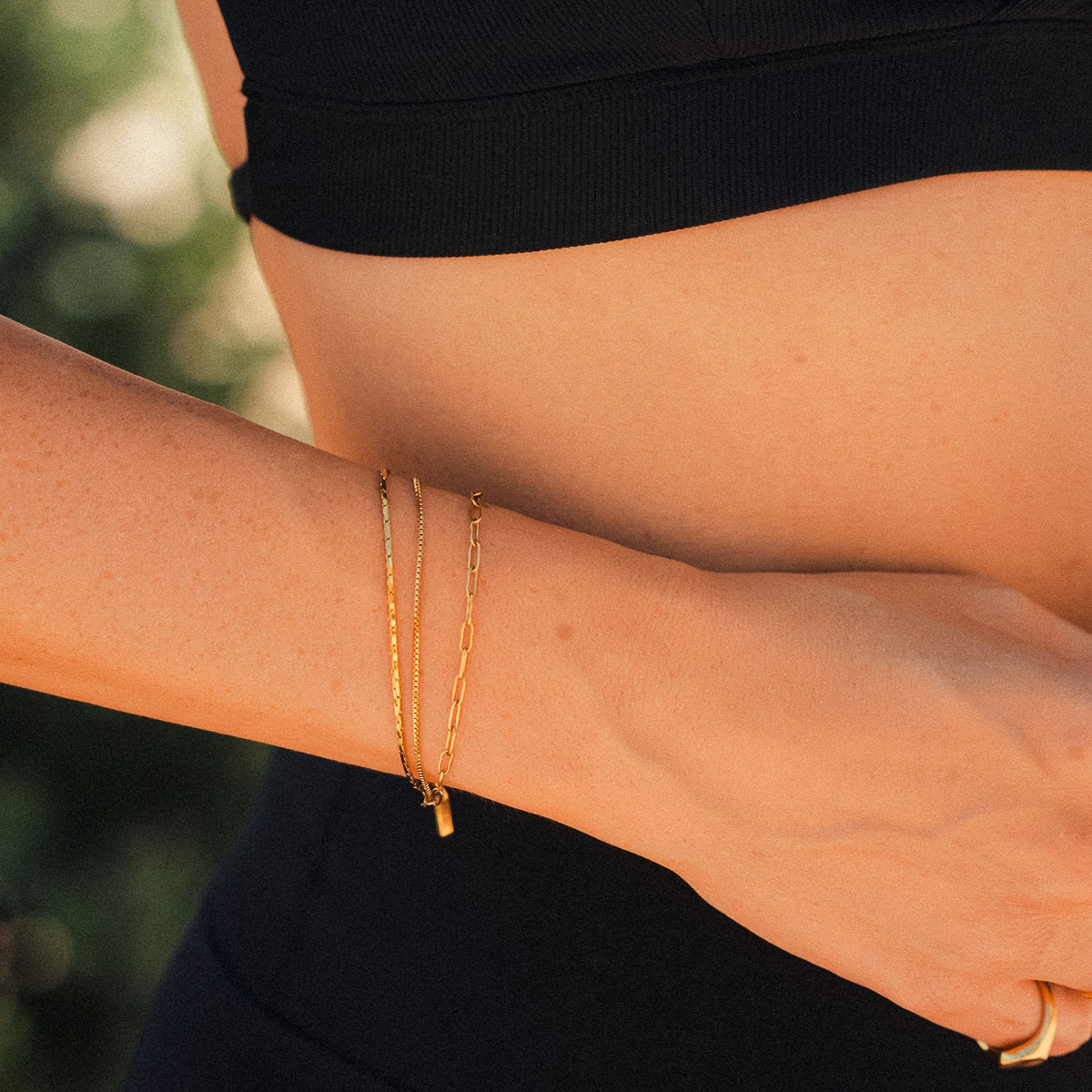 Triple Layered Chain Bracelet, Stainless Steel