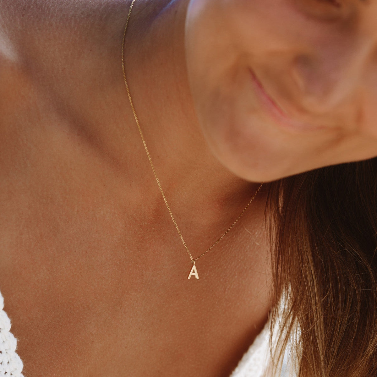 Initial Letter Pendant Necklace, A–Z, 45 cm