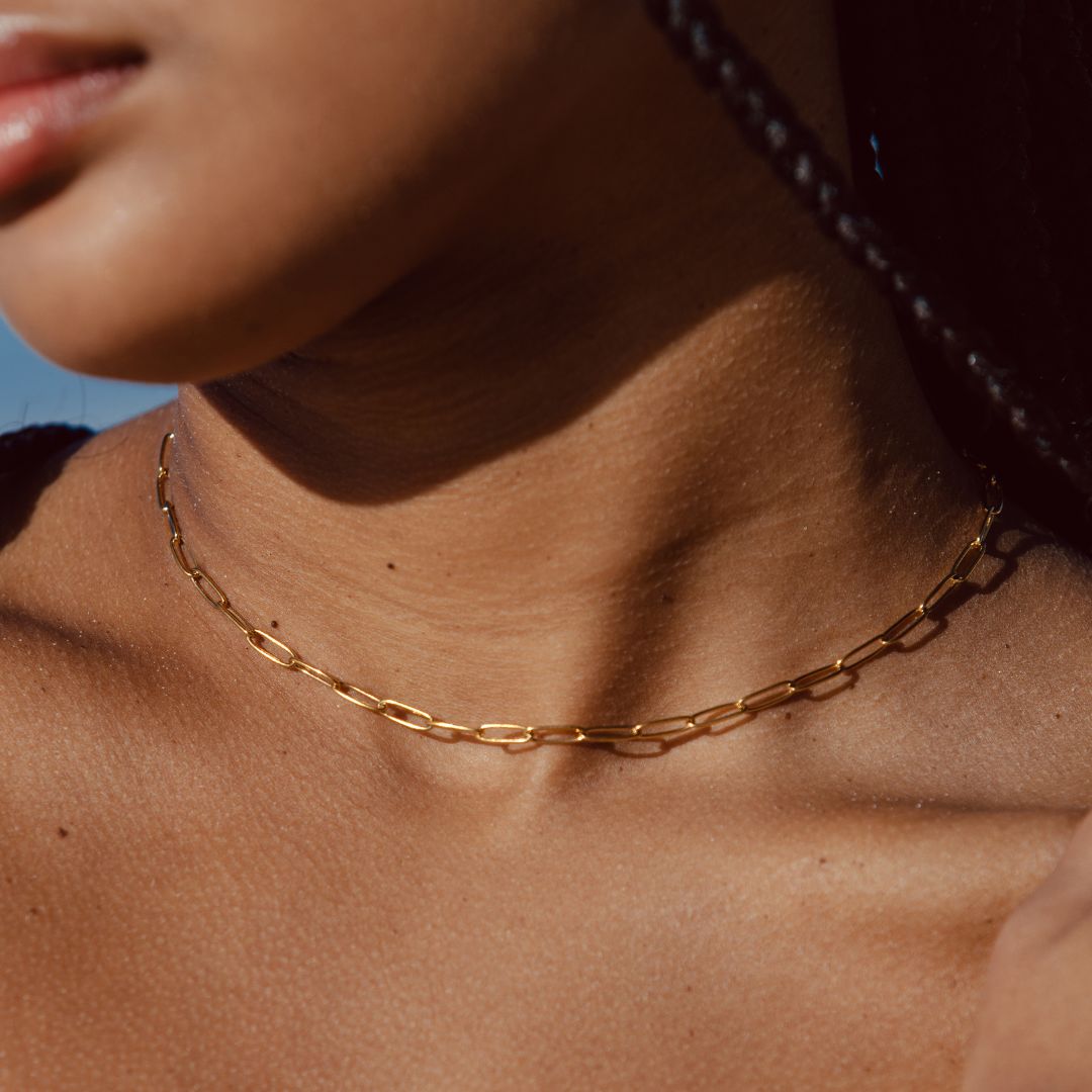 Paperclip Chain Choker, 3 mm × 39 cm — Cozumel