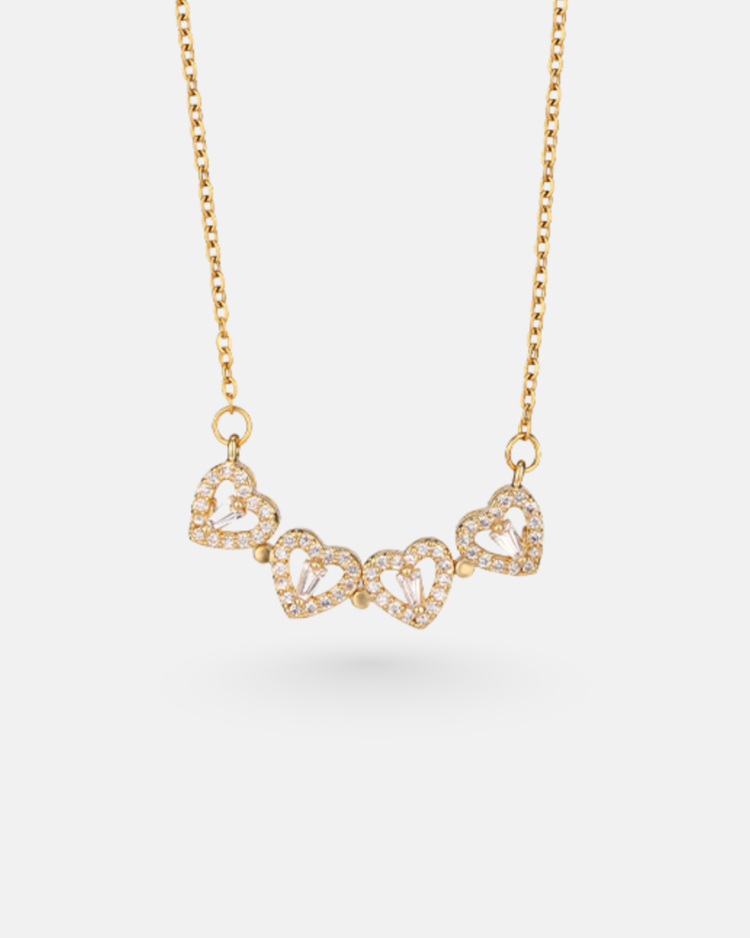 Convertible Clover and Four Hearts Necklace, Gold-Tone — Lucky Hearts