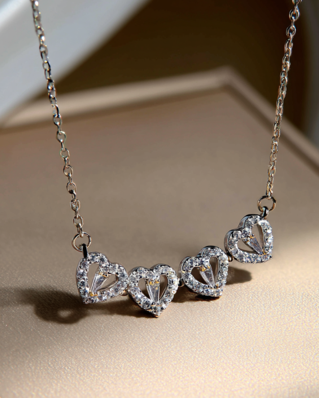Convertible Clover and Four Hearts Necklace, Silver-Tone — Lucky Hearts