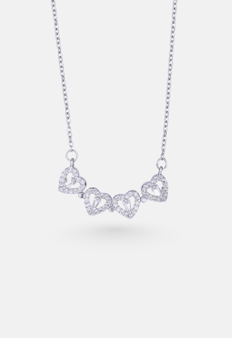 Convertible Clover and Four Hearts Necklace, Silver-Tone — Lucky Hearts