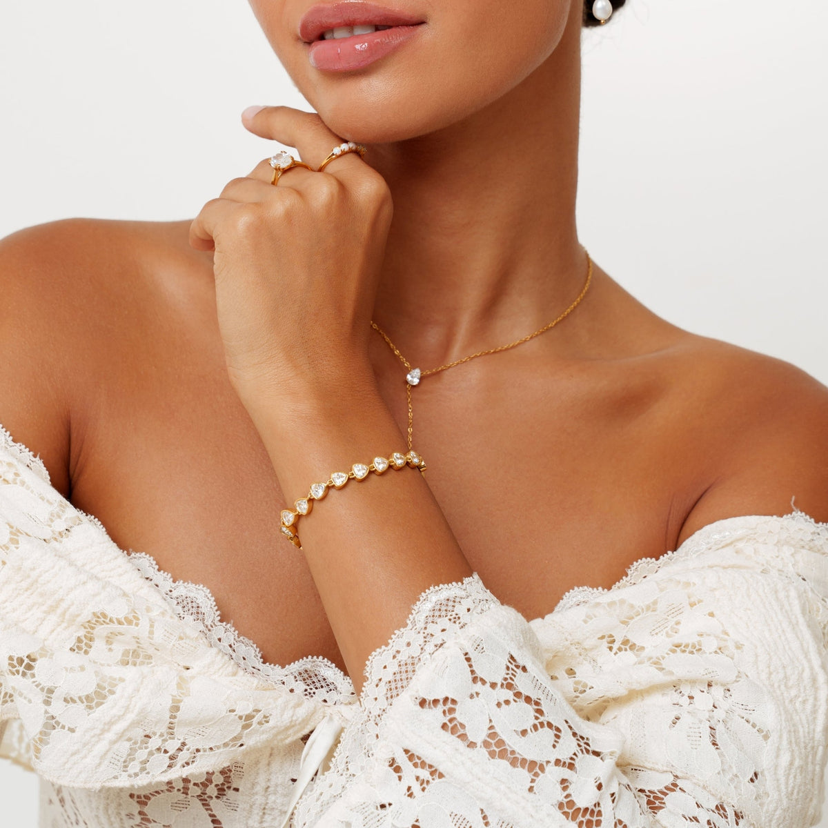 White Zircon Teardrop Tennis Bracelet — Sun Spark