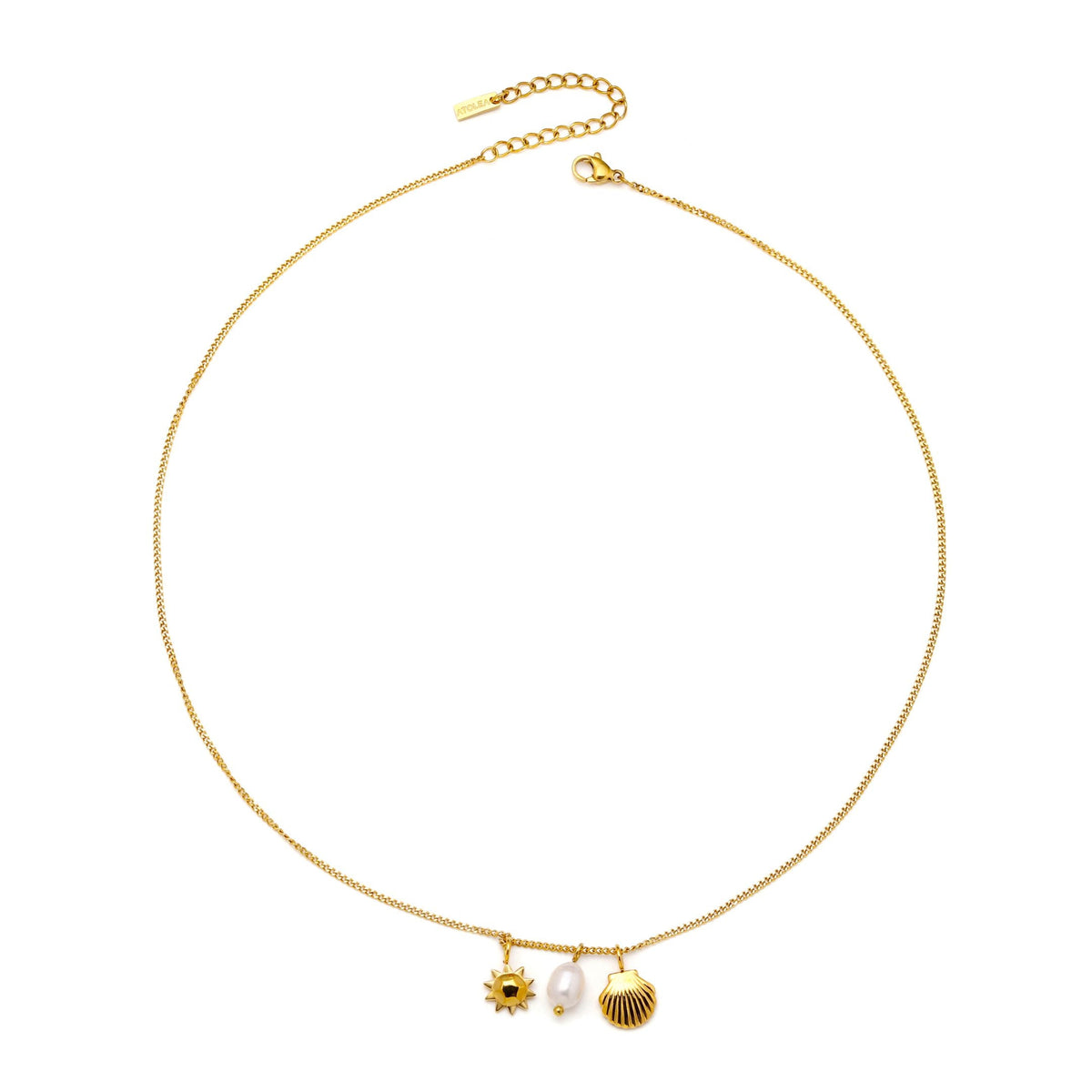 Sun Shell and Freshwater Pearl Necklace