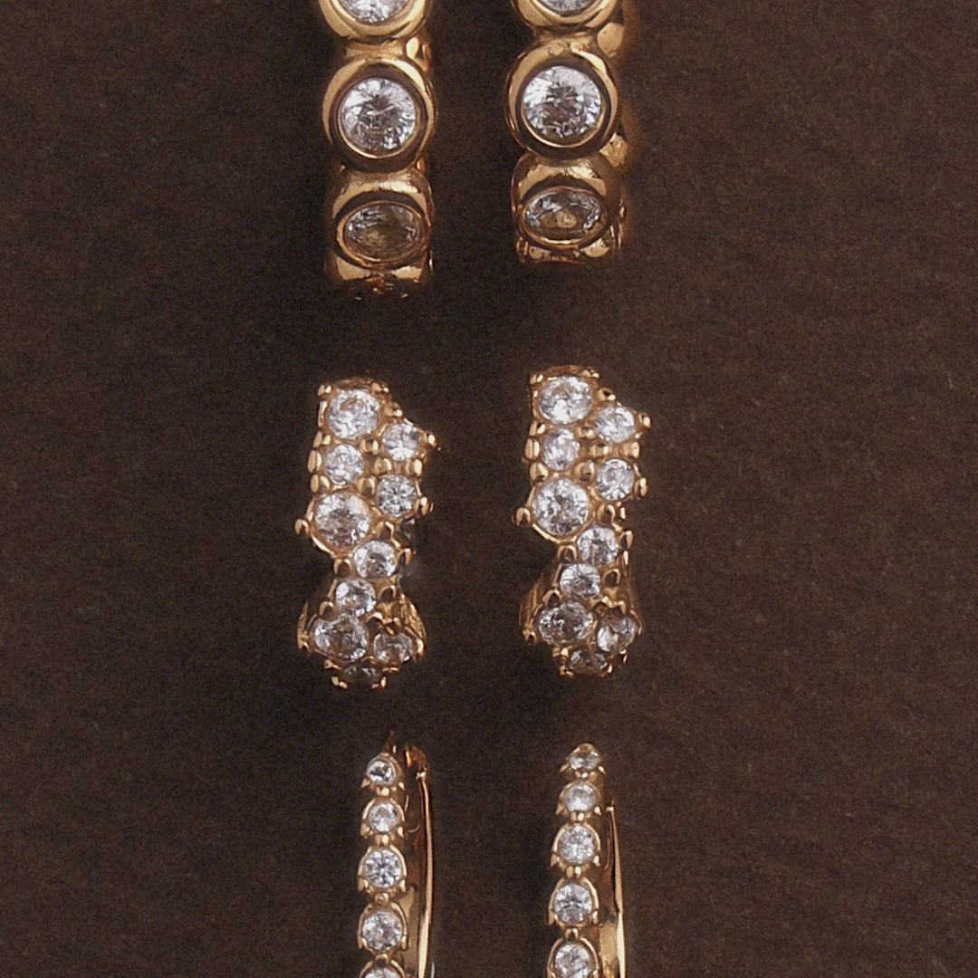 White Zircon Cluster Huggie Earrings — Starlight