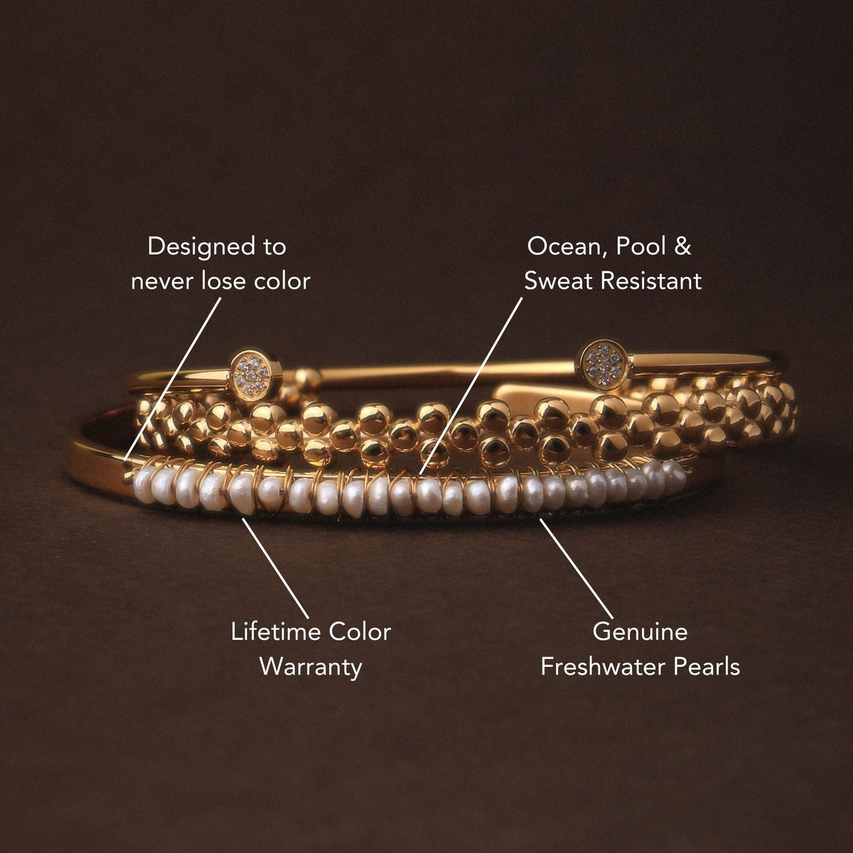 Freshwater Pearl Row Cuff Bracelet, Steel