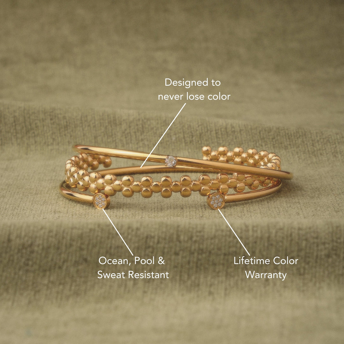 Pavé Disc End Cuff Bracelet — Mirari