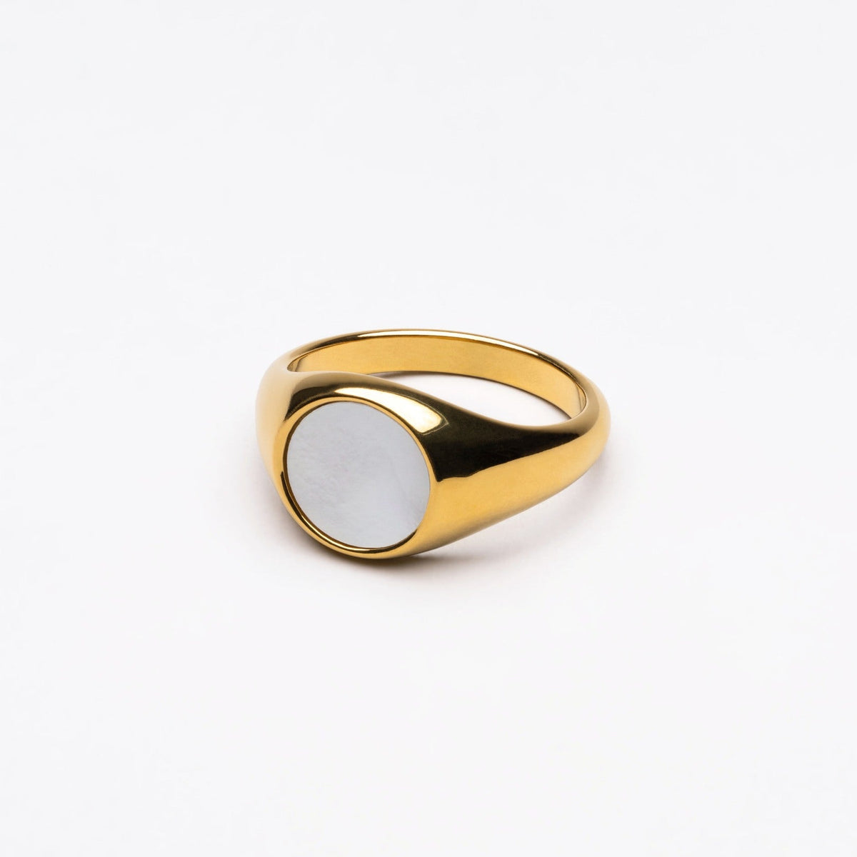Round Mother-of-Pearl Signet Ring