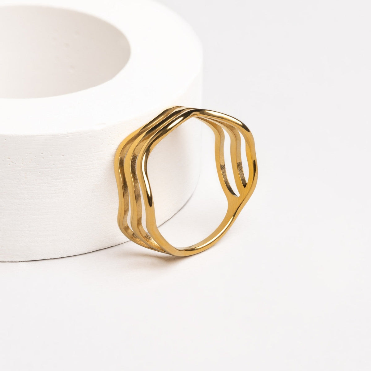 Triple Wave Band Ring — Ocean