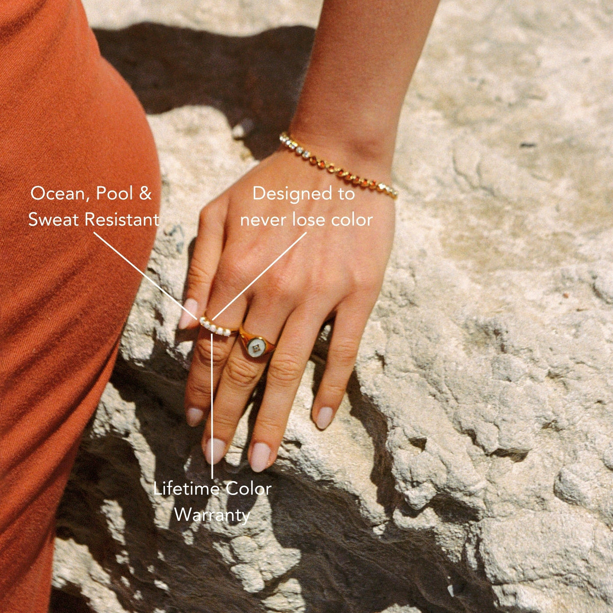 Opal Row Band Ring, Stainless Steel
