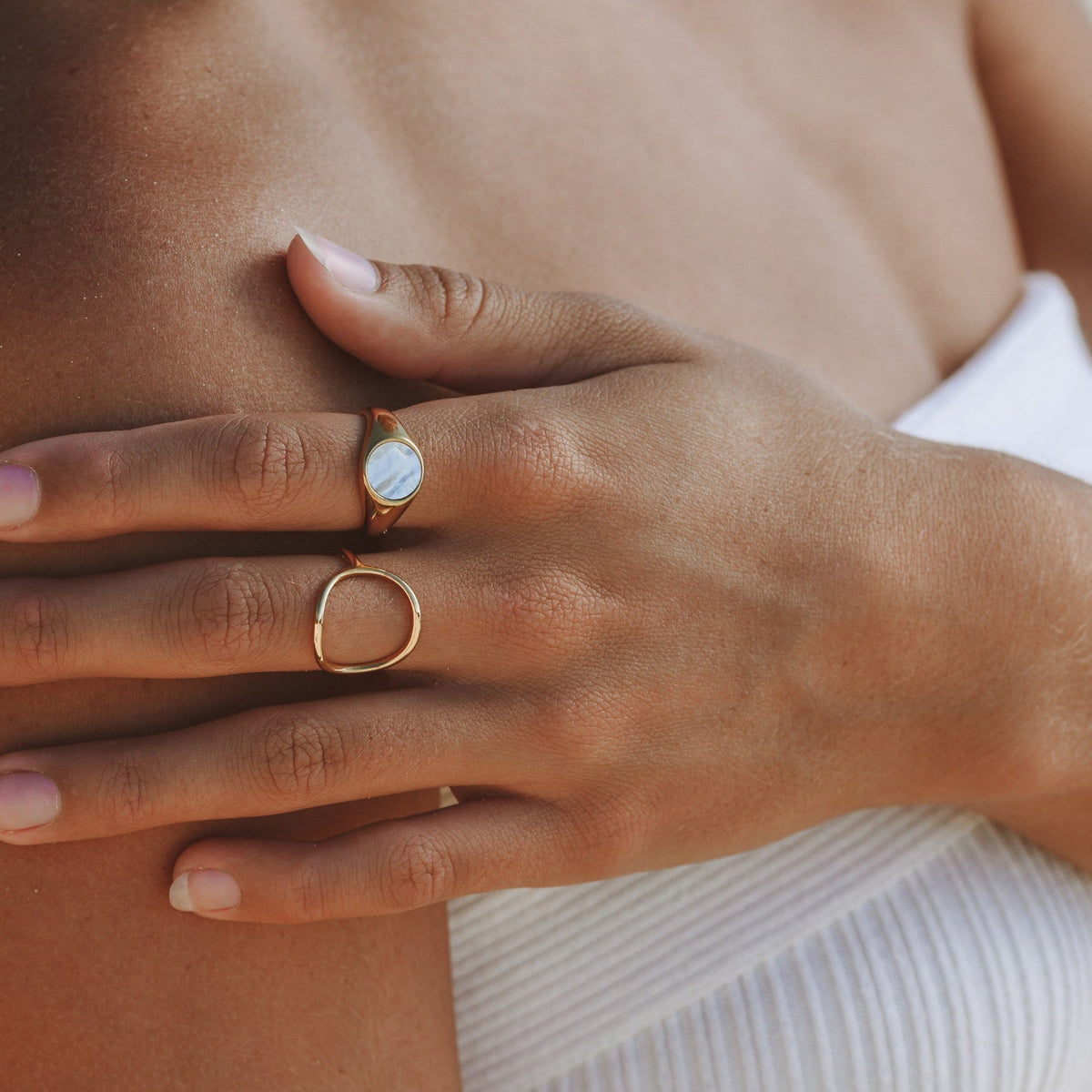Open Oval Outline Ring — Bahia