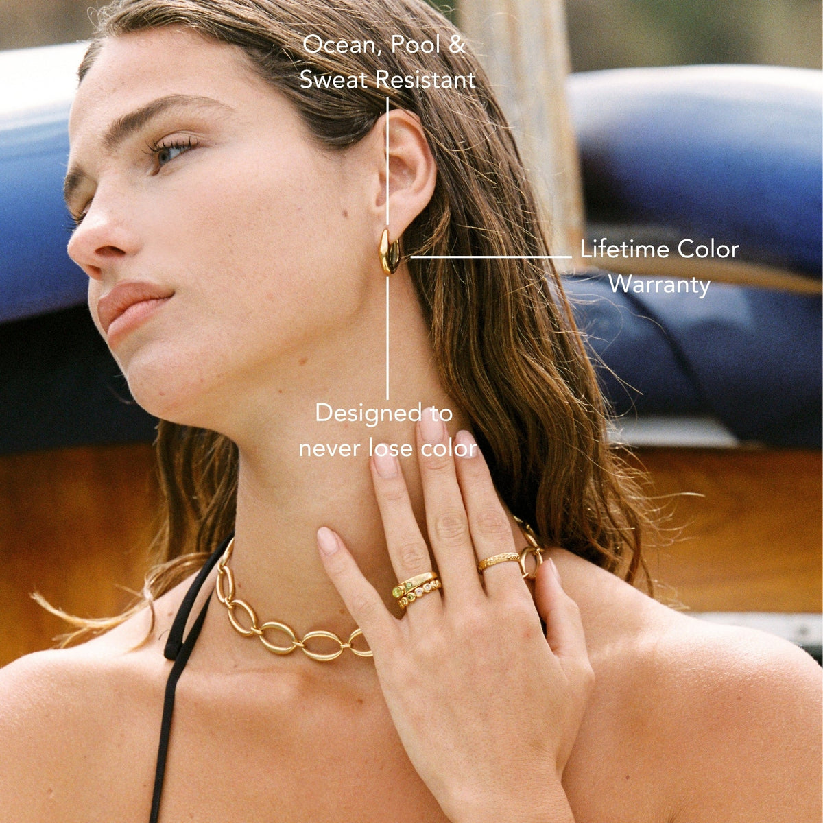 Organic Sculpted Hoop Earrings, 20 mm, Stainless Steel