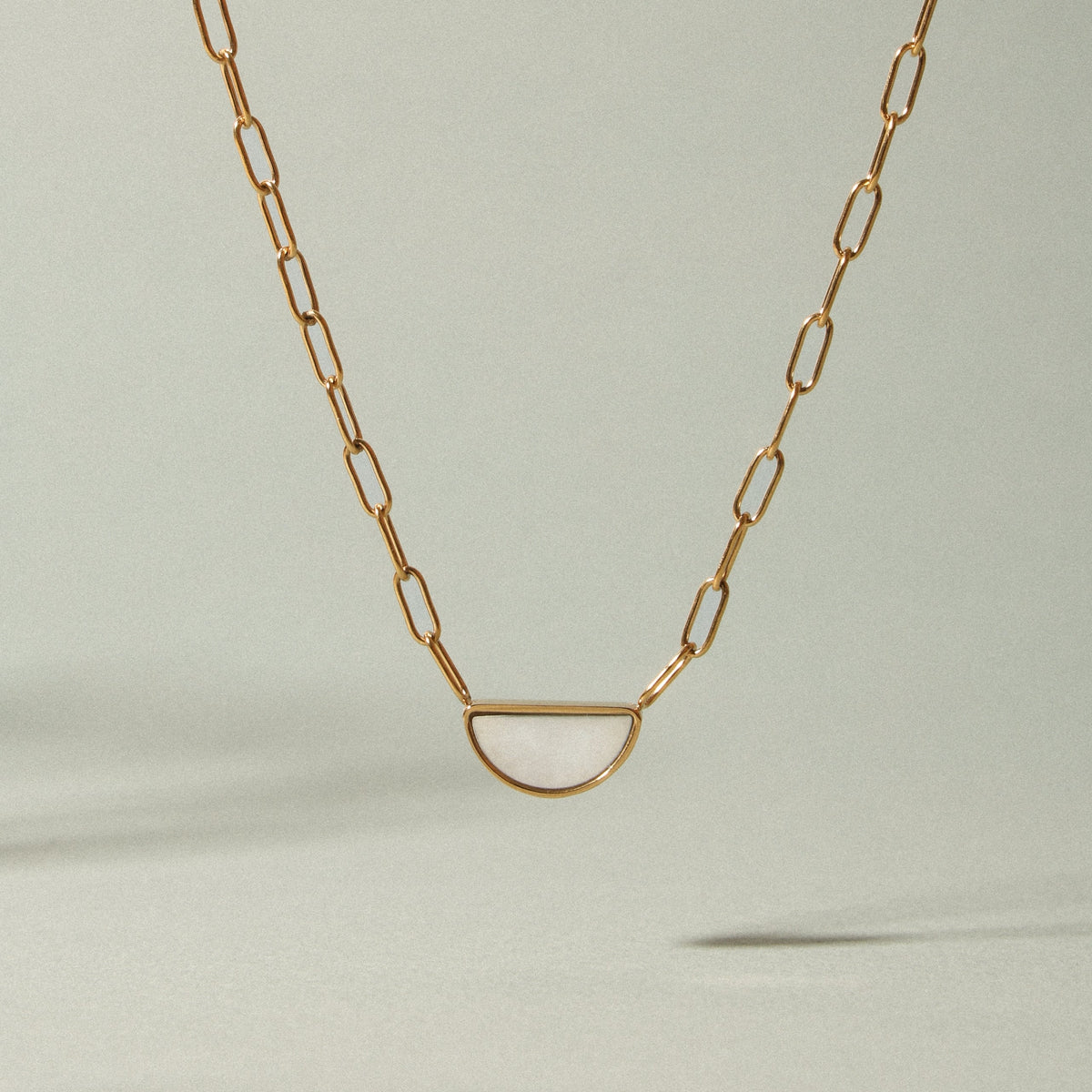 Mother of Pearl Paperclip Choker — Muse