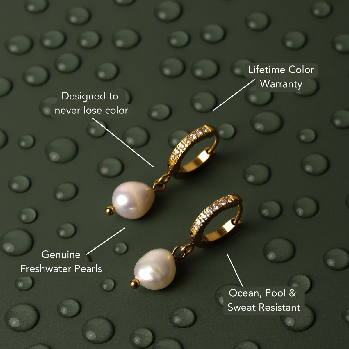 Freshwater Pearl Drop Hoop Earrings, 13 mm