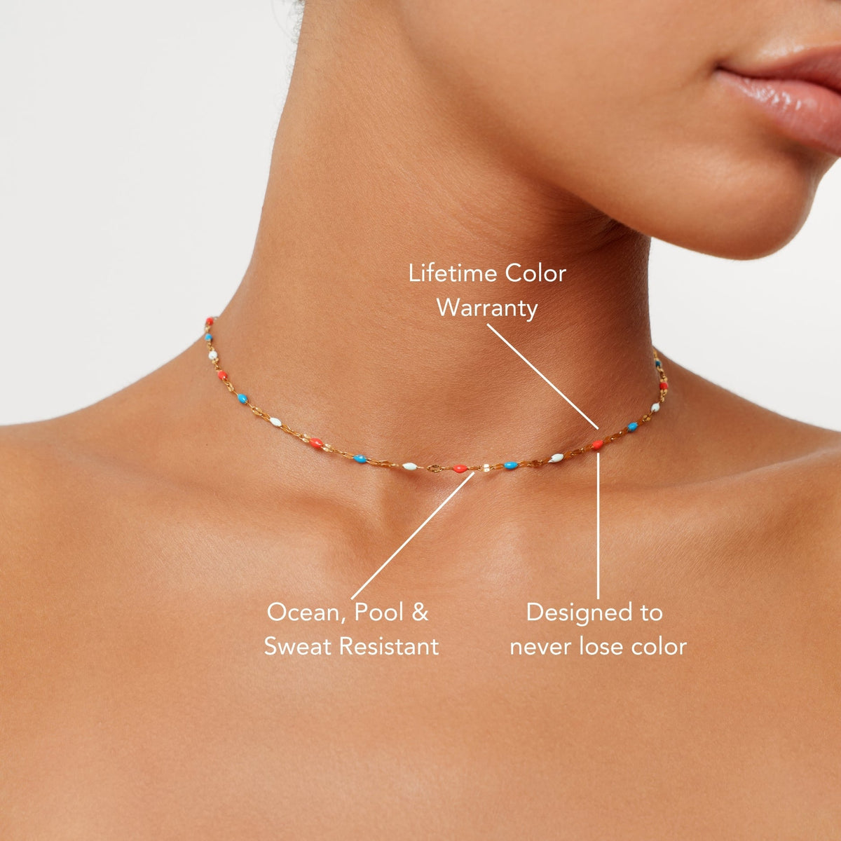 Multicolor Enamel Choker Necklace — Liberty
