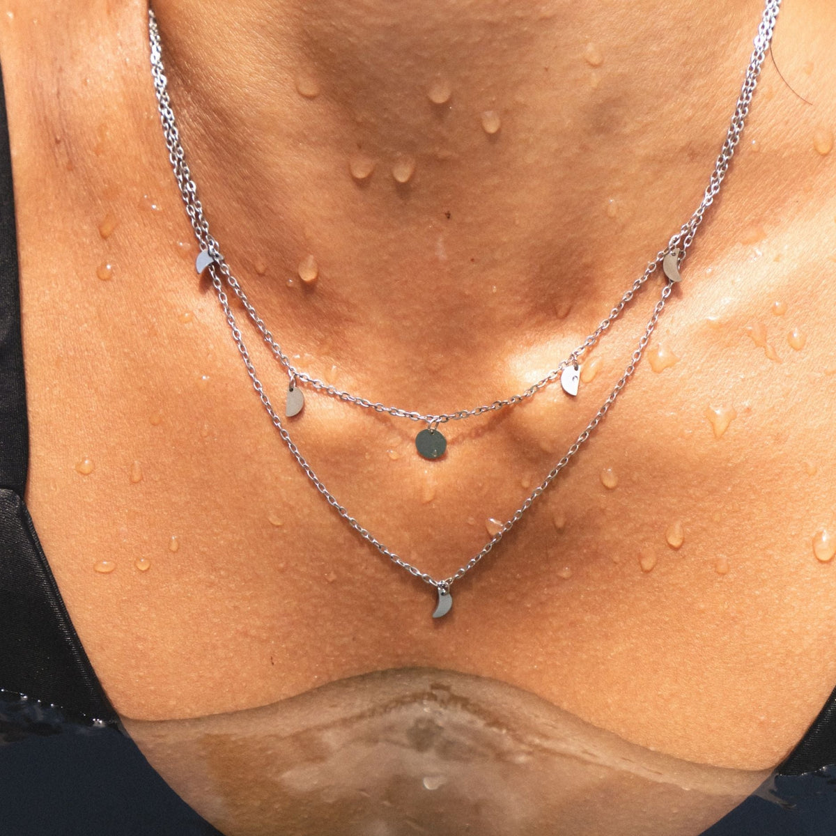 Triple Layer Disc Charm Necklace — Rio