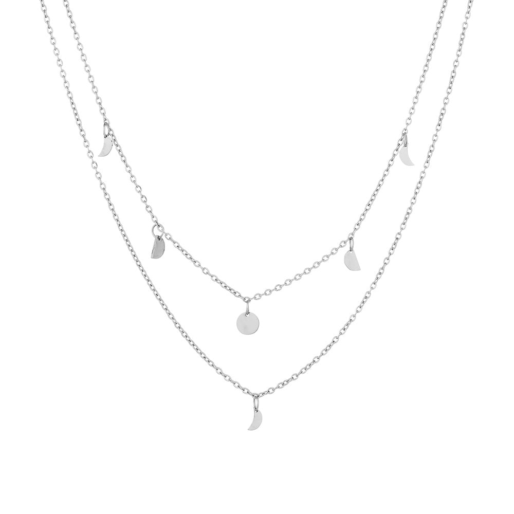 Triple Layer Disc Charm Necklace — Rio