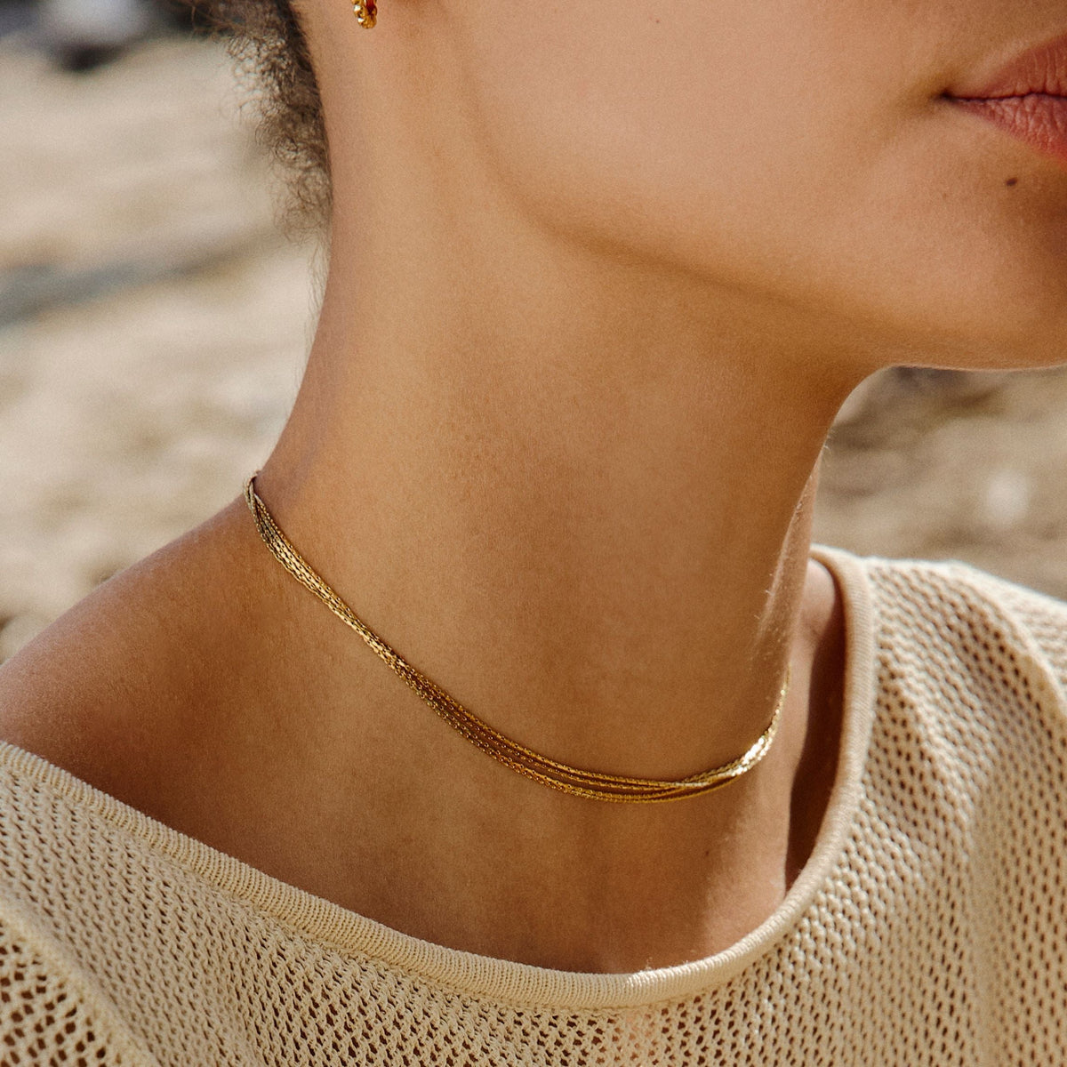 Four Layer Chain Choker, 36 cm — Riviera