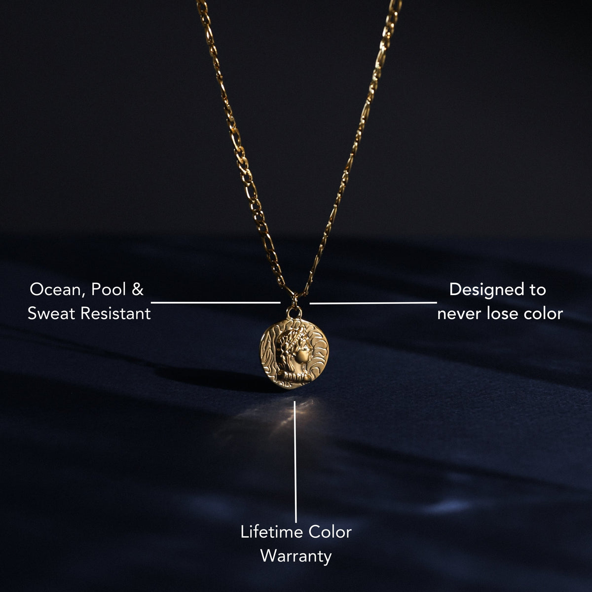 Roman Coin Pendant Necklace, Steel — Roma