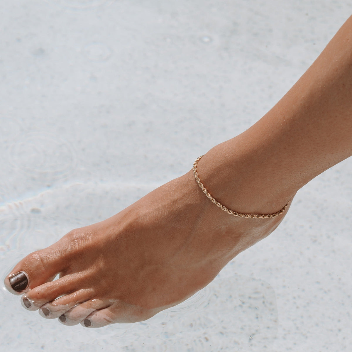 Rope Chain Anklet, 3 mm × 22 cm — Calvi