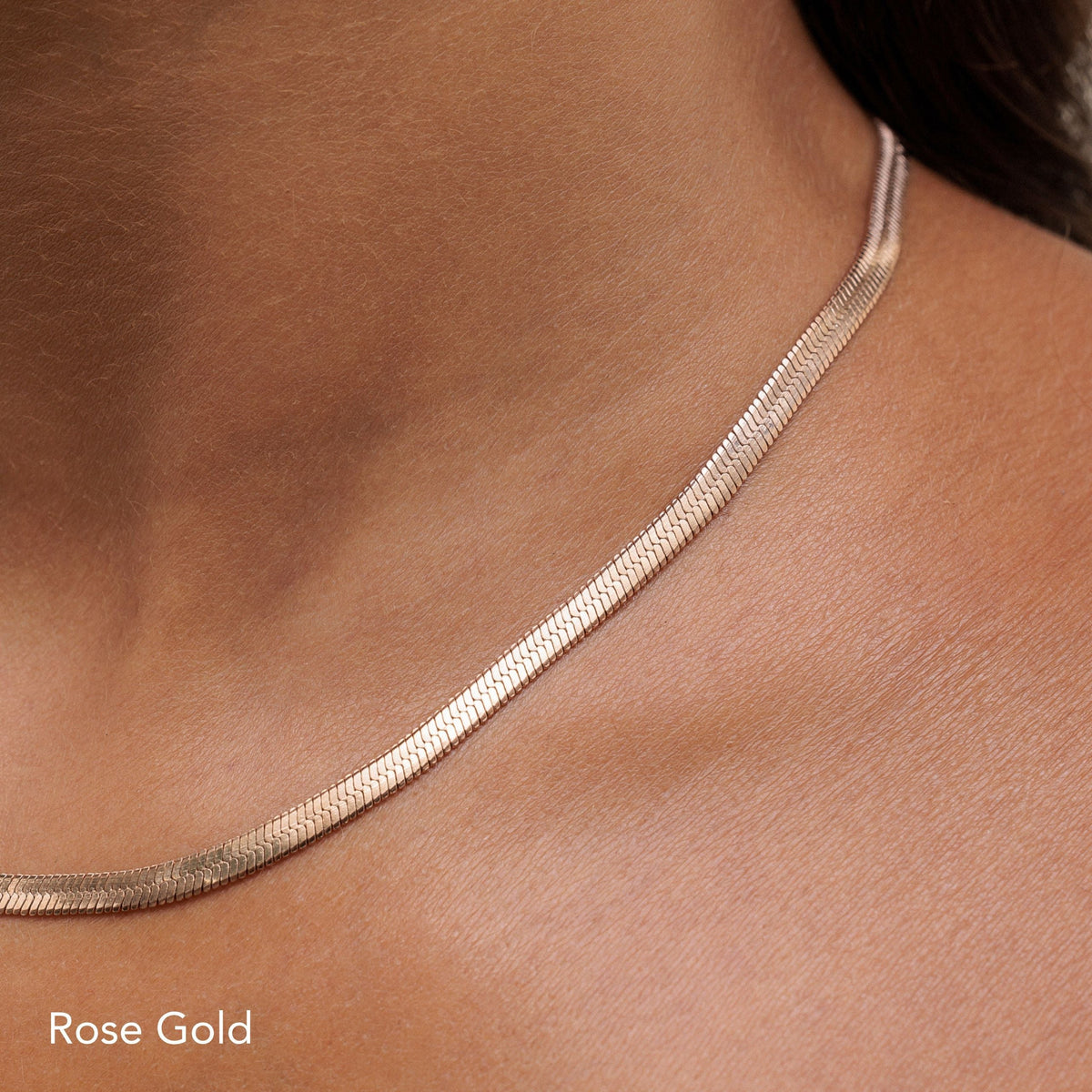Herringbone Choker, 4 mm, 39–44 cm — Kauai