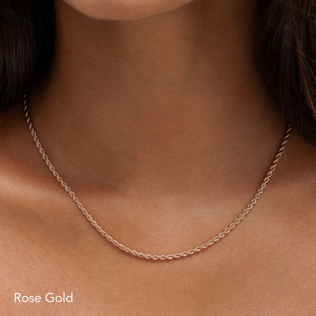 Rope Chain Necklace, 2 mm × 39 cm — Calvi