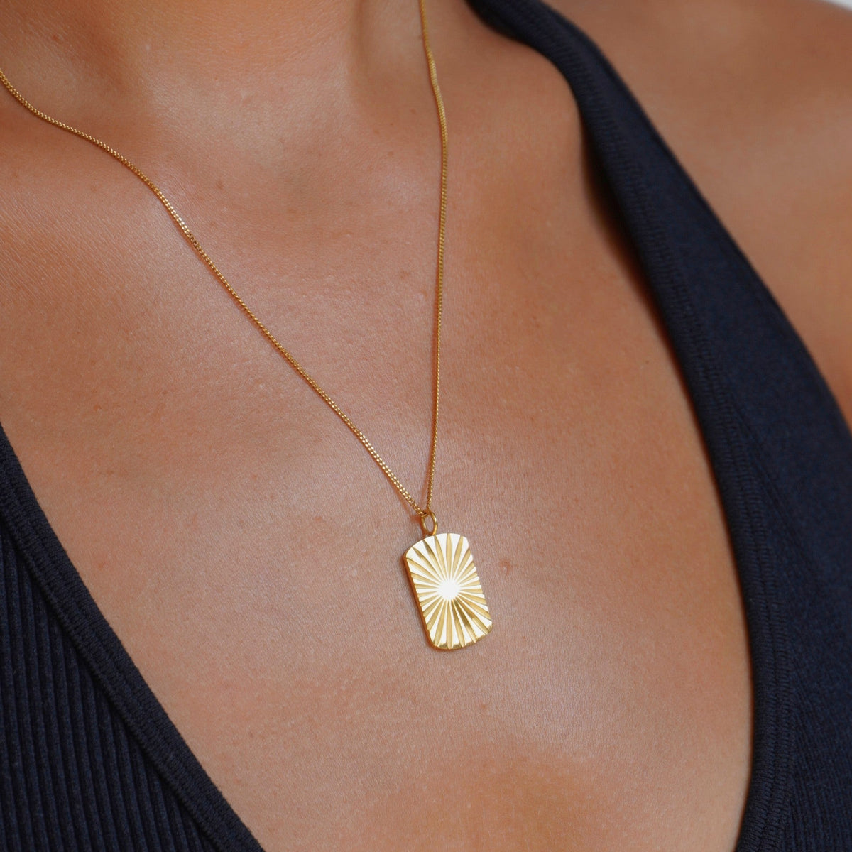 Sunburst Tag Pendant Necklace — Seaside