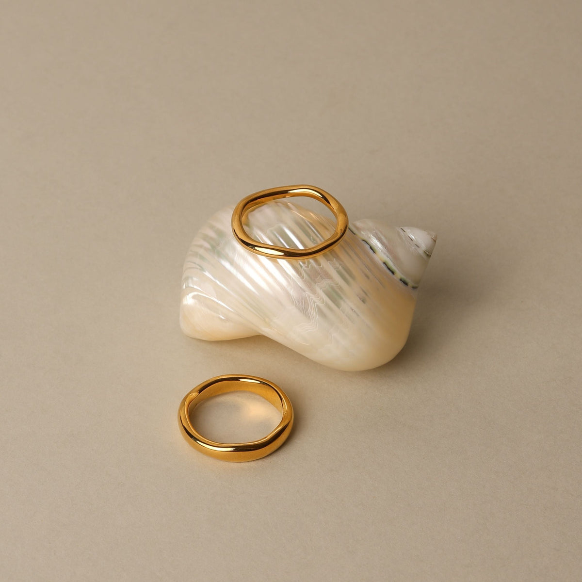 Two Sculpted Stacking Rings Set — Gemini