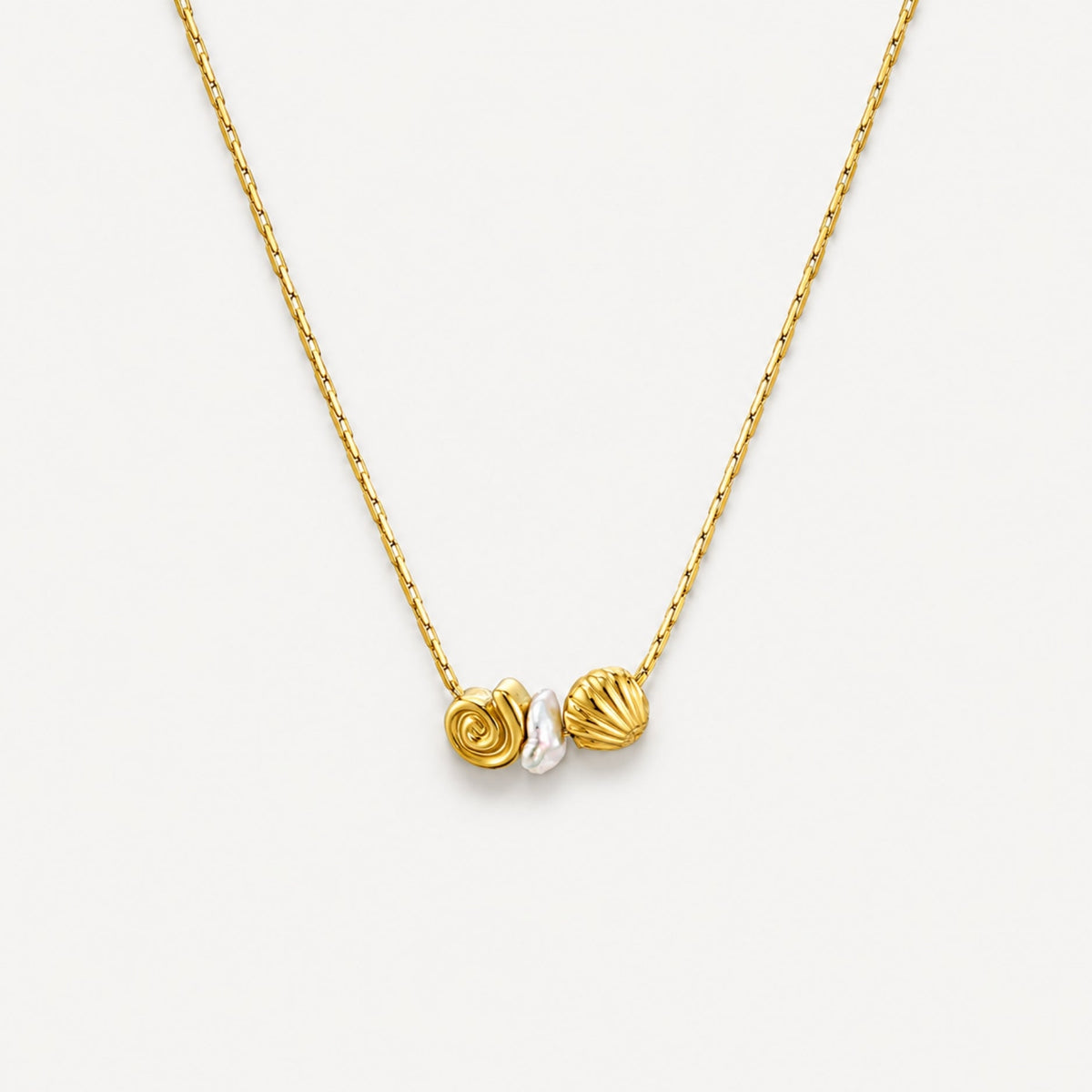 Shell and Freshwater Pearl Necklace, Adjustable — Shore