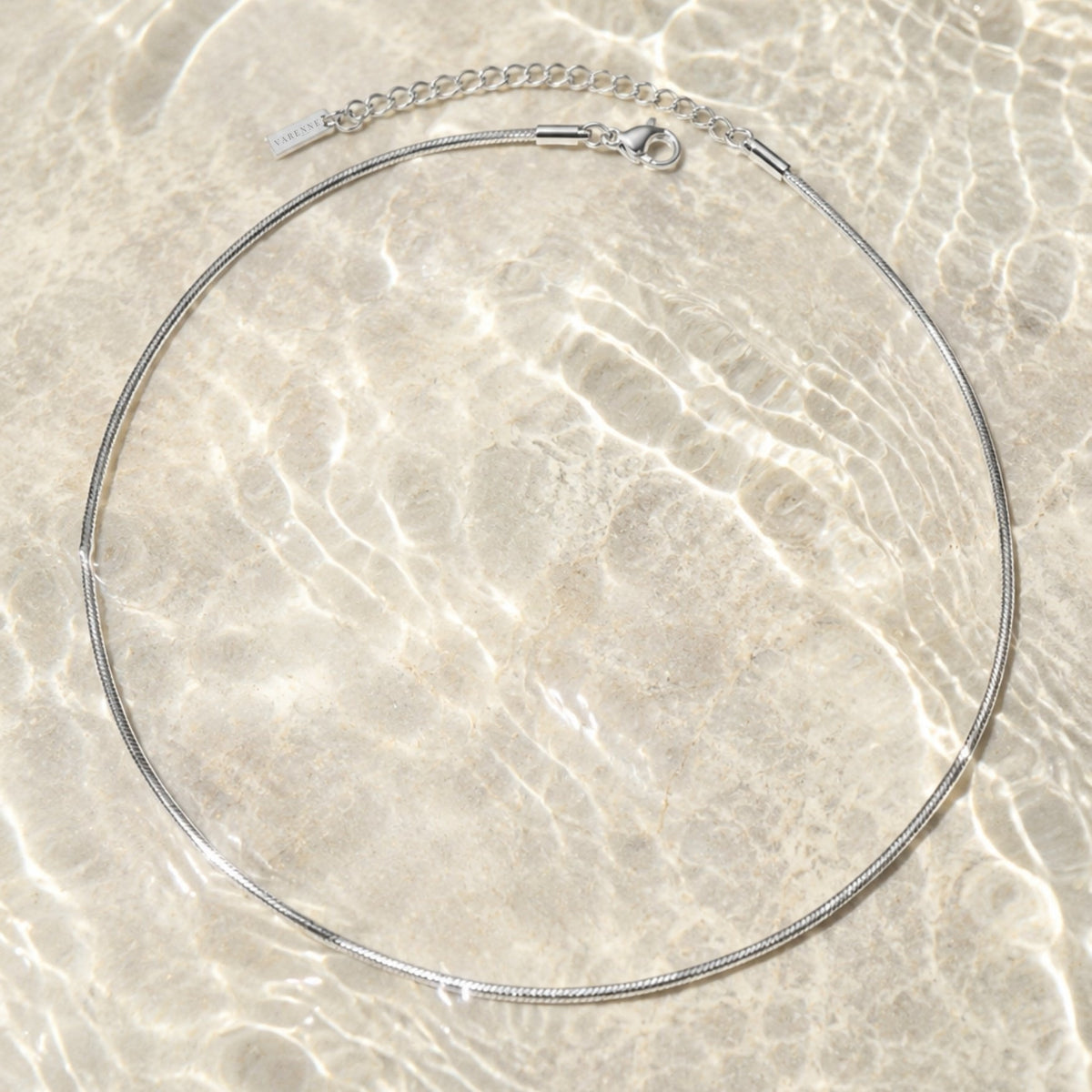 Fine Snake Chain Choker, 1.5 mm × 39 cm