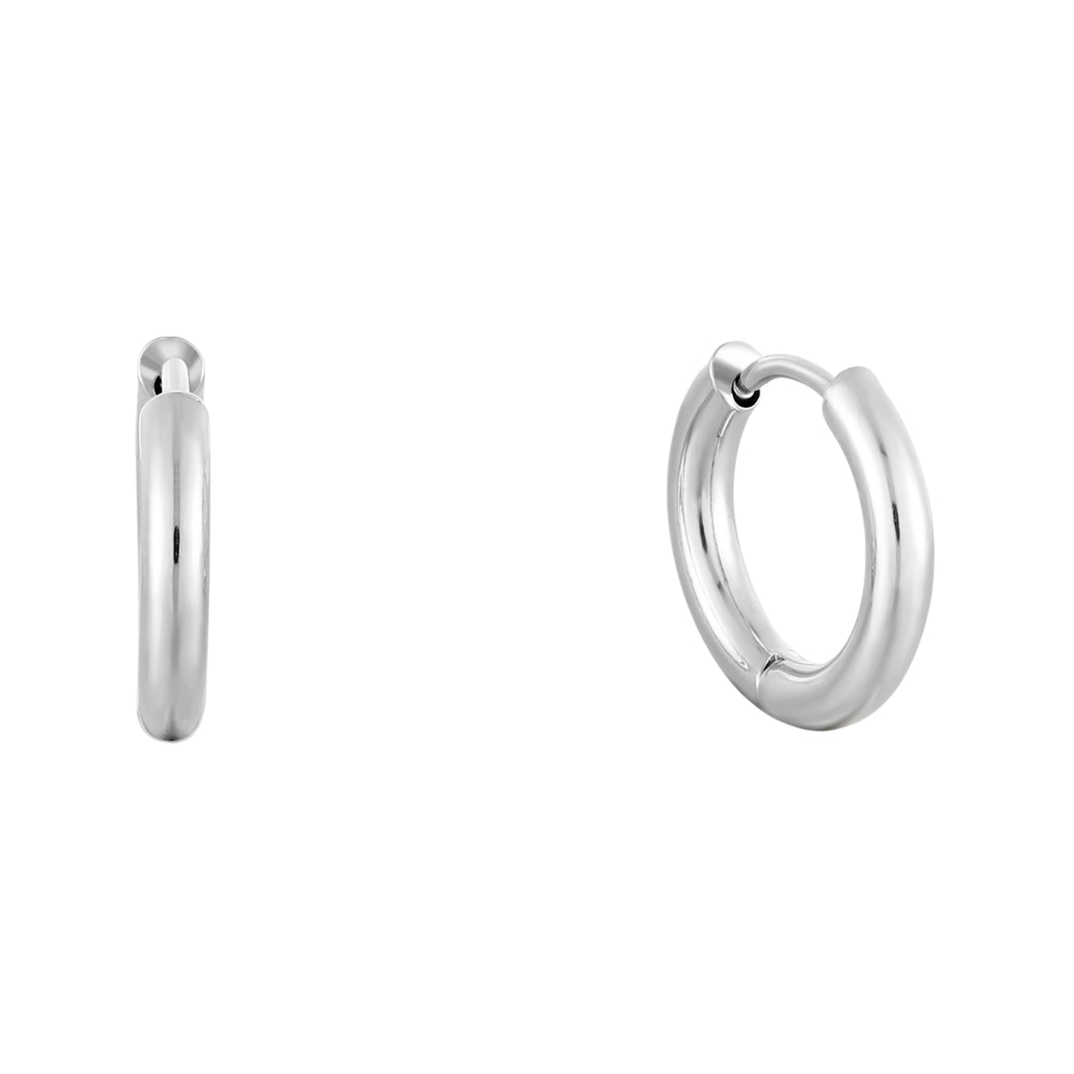 Classic Plain Hoop Earrings, 14–21 mm