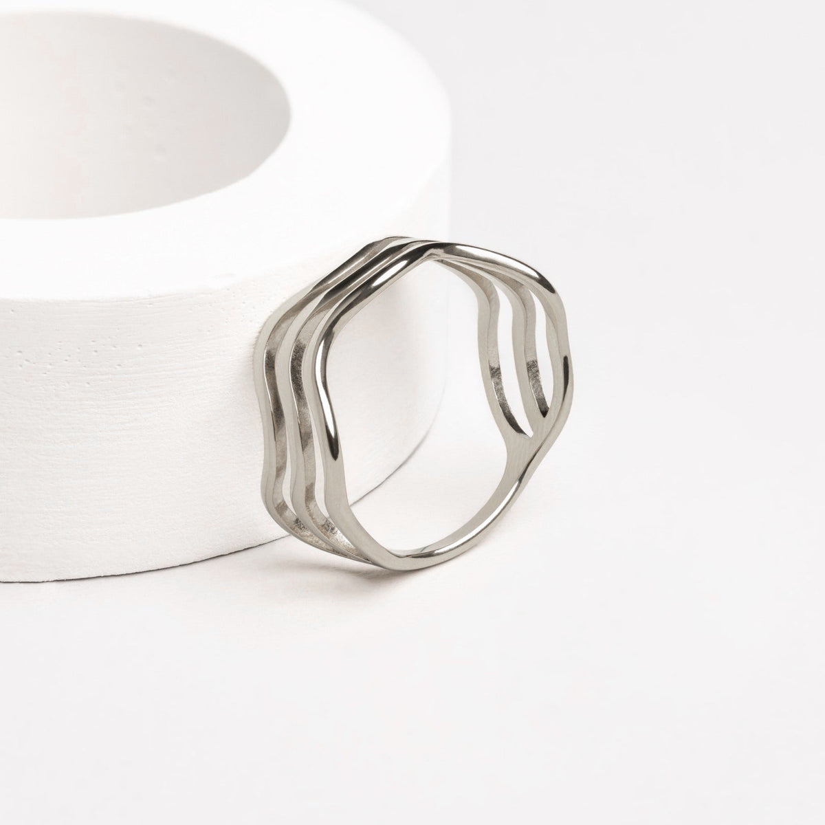 Triple Wave Band Ring — Ocean