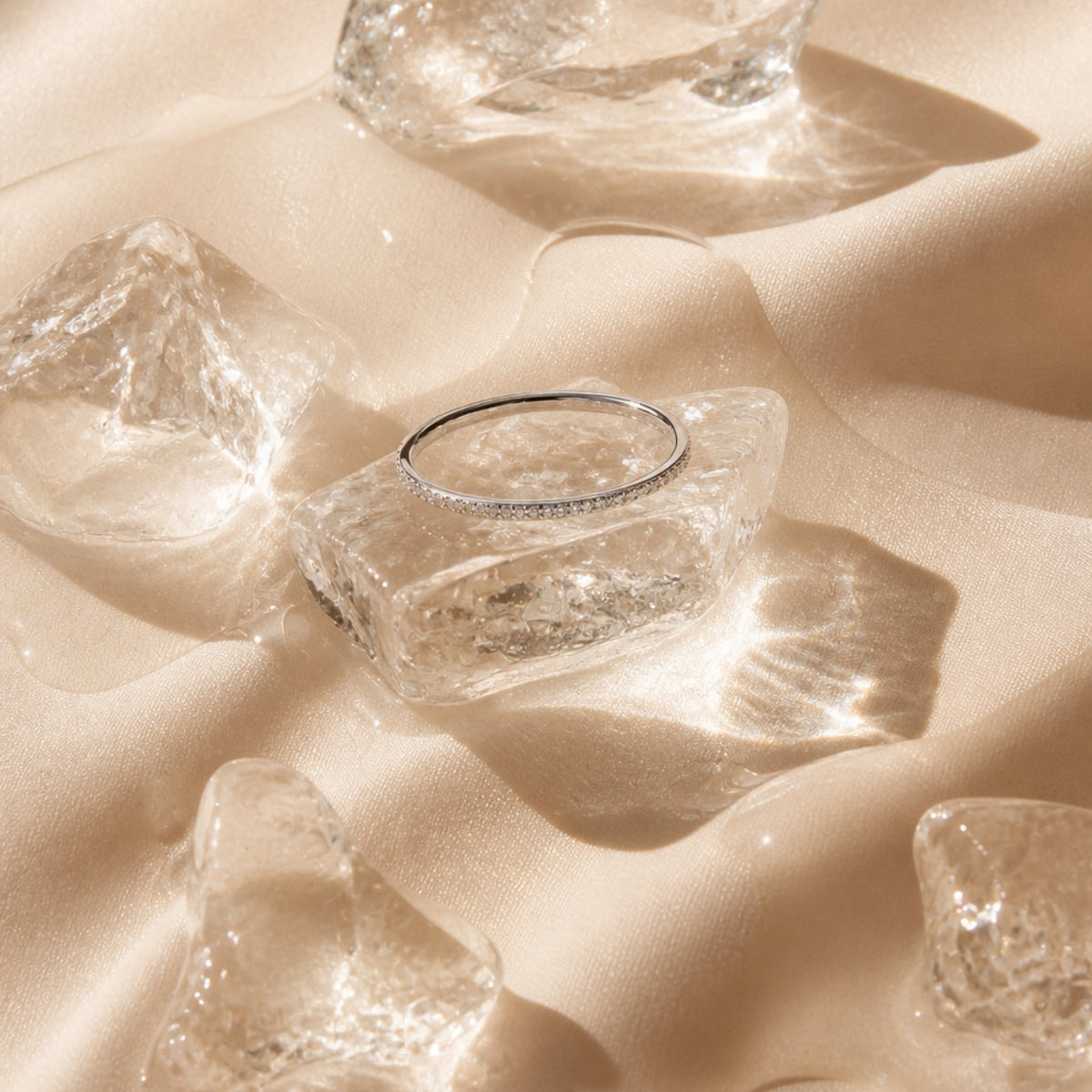 Fine Half-Set Zircon Band Ring — Glimmer