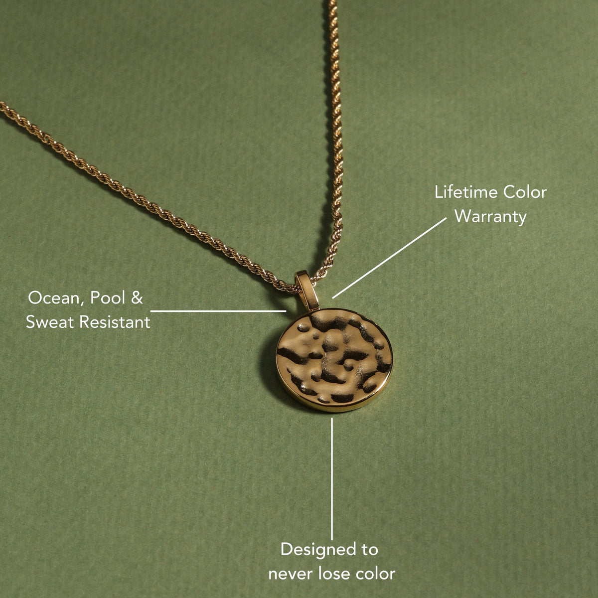 Hammered Disc Pendant Necklace — Sorella
