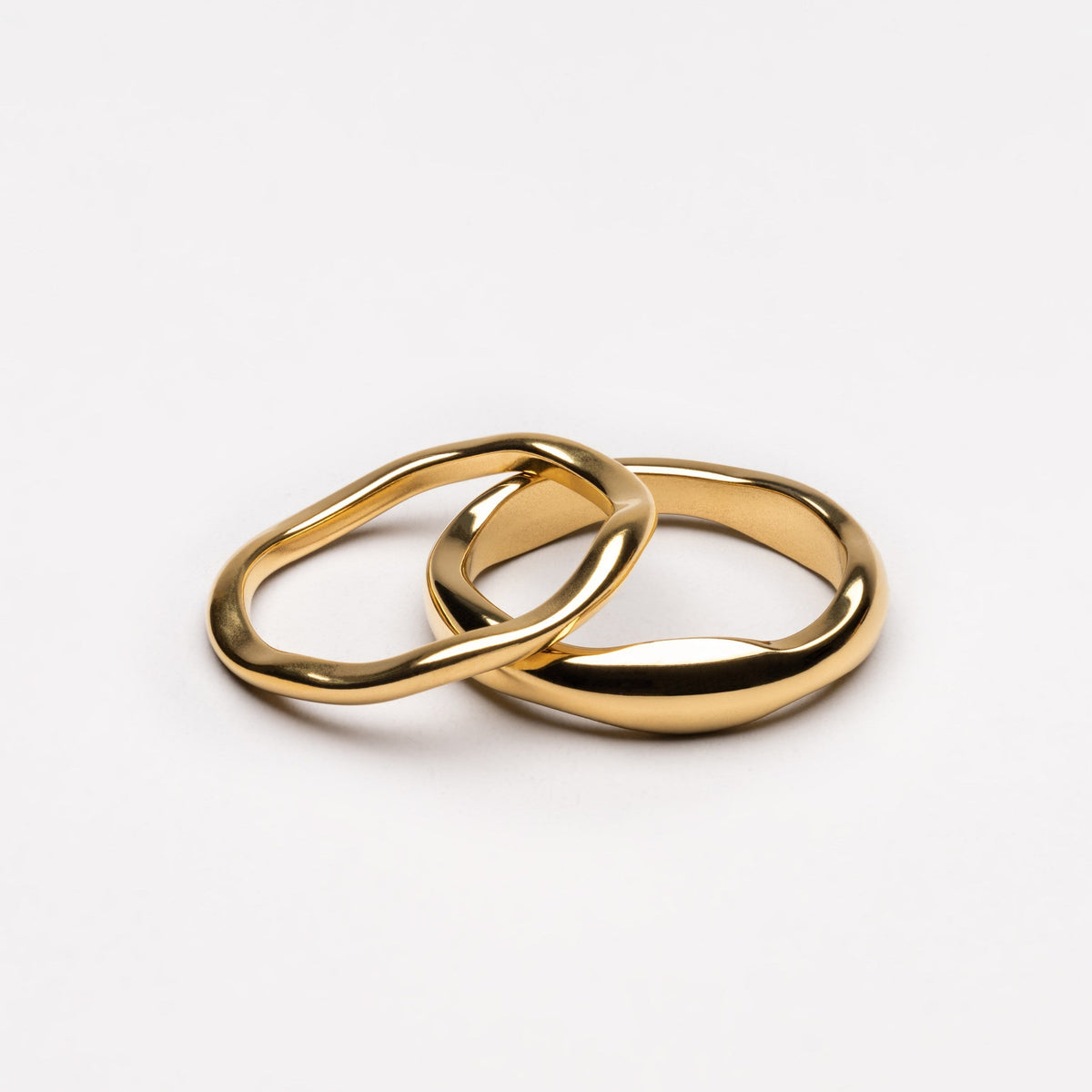 Two Sculpted Stacking Rings Set — Gemini