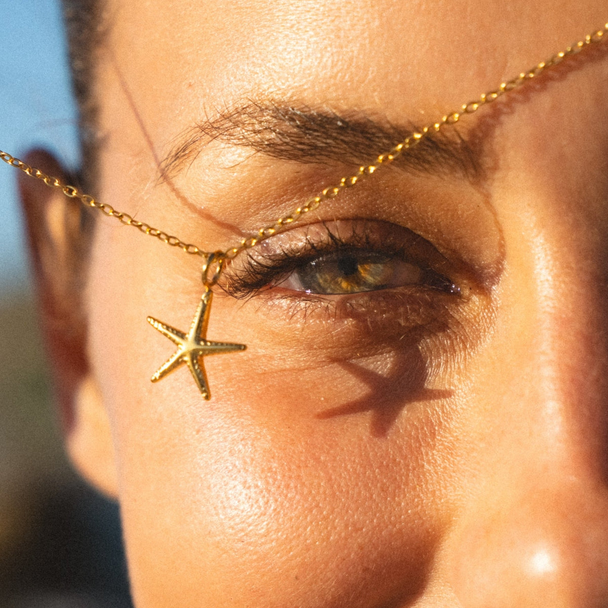 Textured Starfish Pendant Necklace, 45 cm