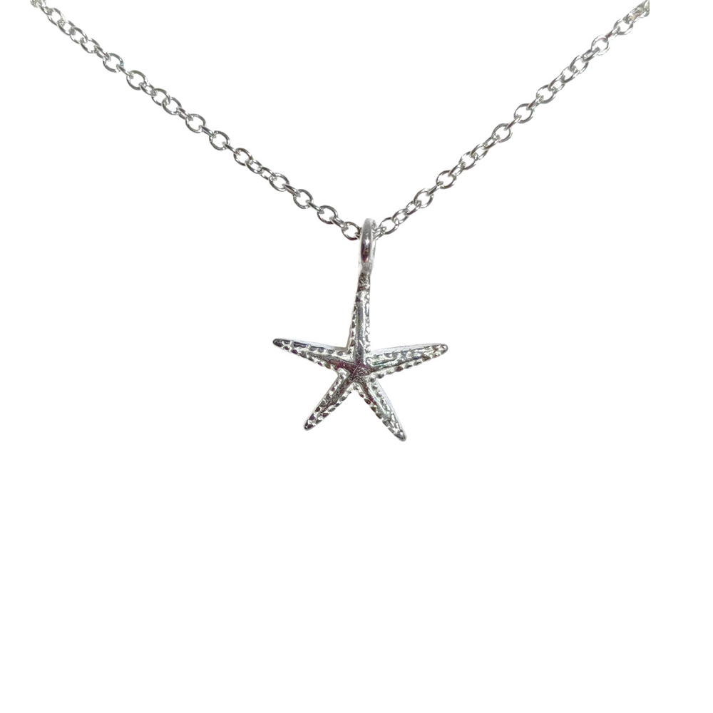 Textured Starfish Pendant Necklace, 45 cm