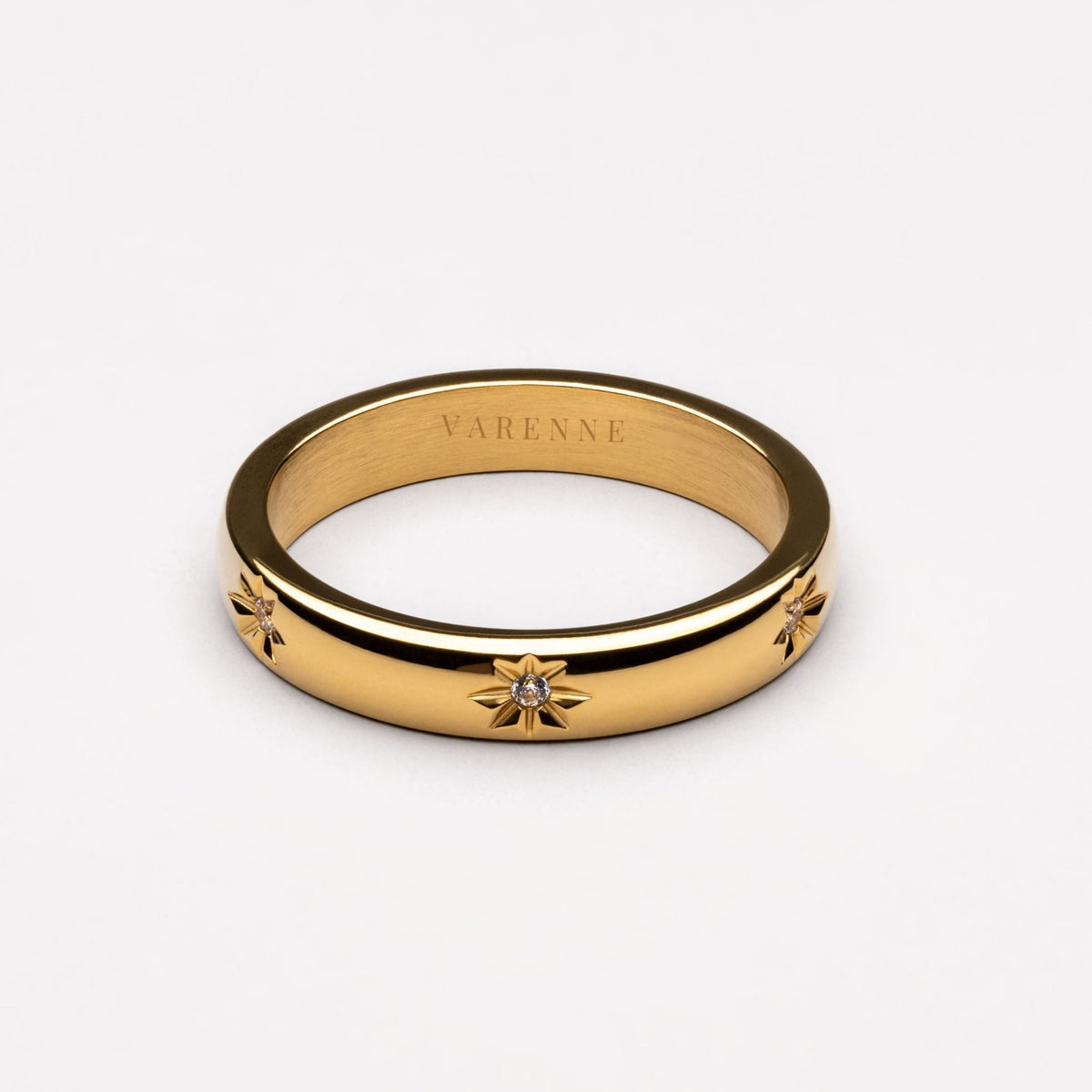 Starburst Zircon Band Ring, 3.4 mm