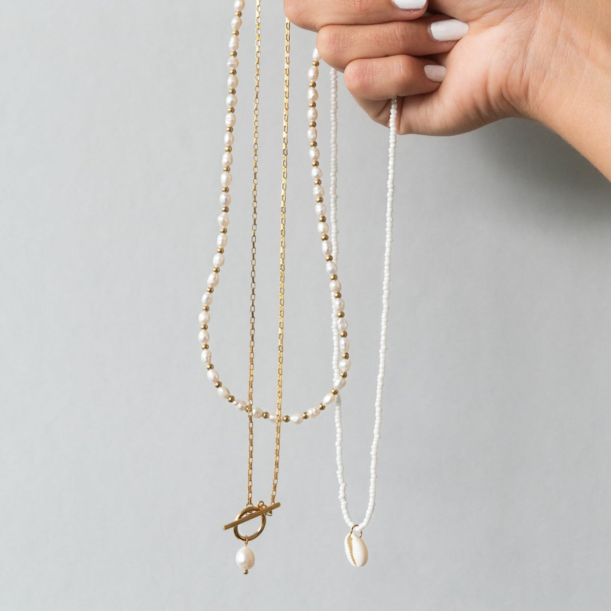 Freshwater Pearl Toggle Necklace, 45 cm — La Isla