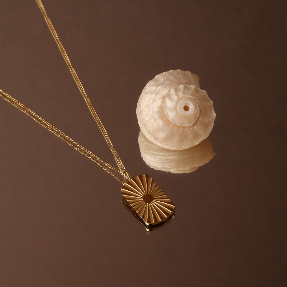 Sunburst Tag Pendant Necklace — Seaside